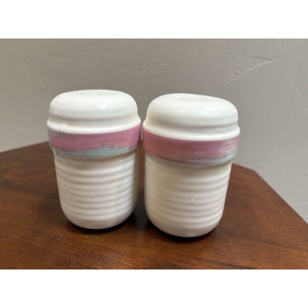 Vintage Treasure Craft Mirage Salt and Pepper Shakers Pastel Pink Southwest USA